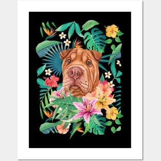 Tropical Red Shar Pei 1 Posters and Art